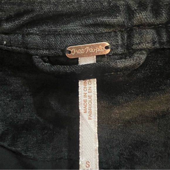 Free People Lacey Velvet Corset Lace-Up Moto Black Jacket - Picture 10 of 12